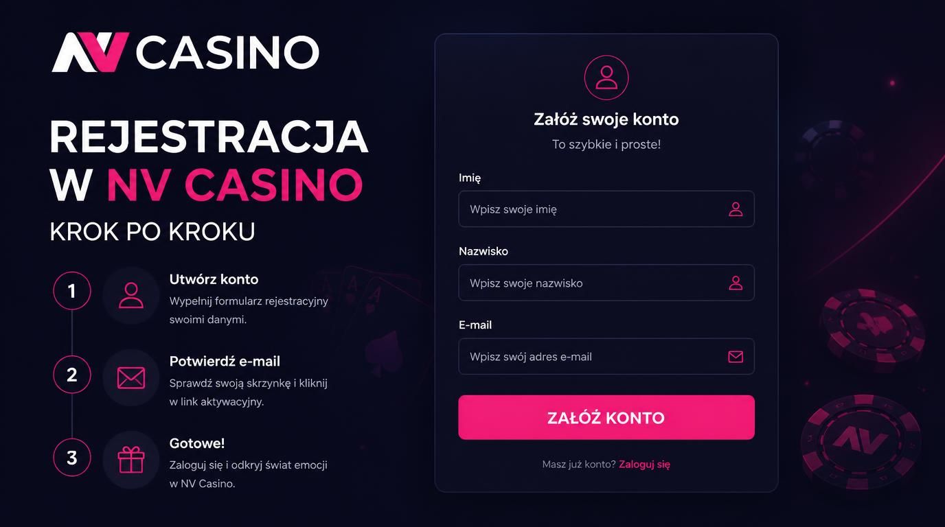 Deklaracja konta VIP, formularz rejestracyjny NV Casino